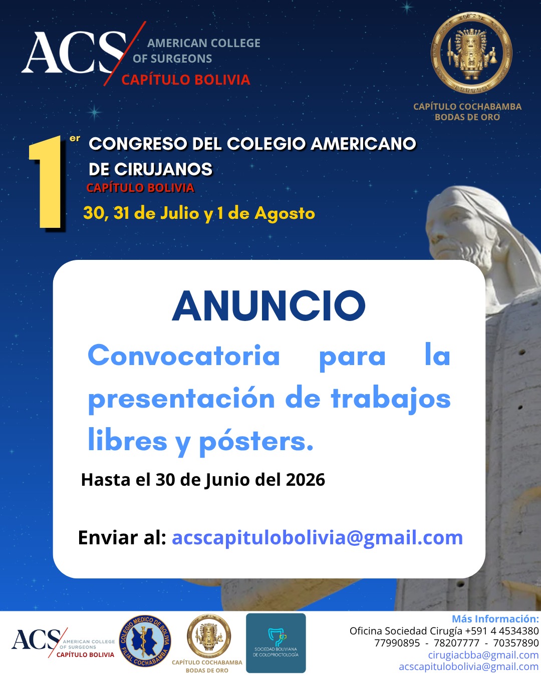 Arte oficial del 1er Congreso ACS Capítulo Bolivia 2026